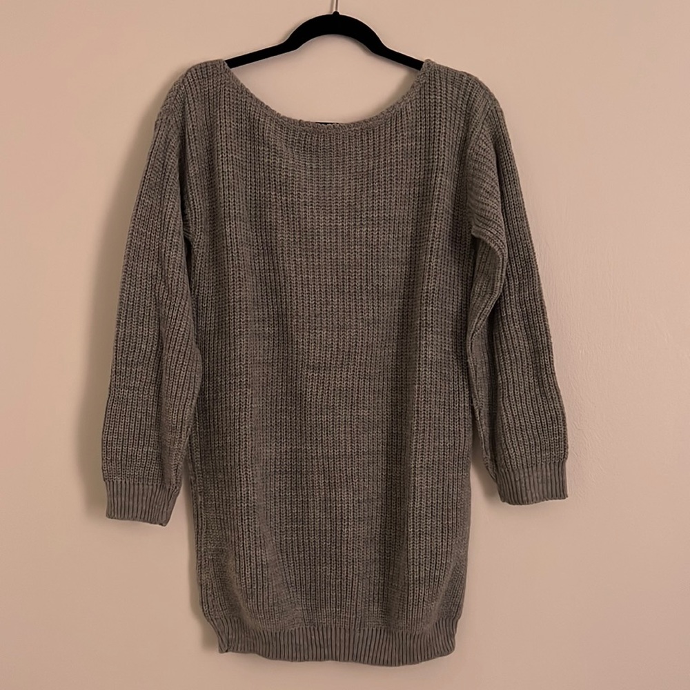 Missguided gray knit sweater-dress . Size S/M